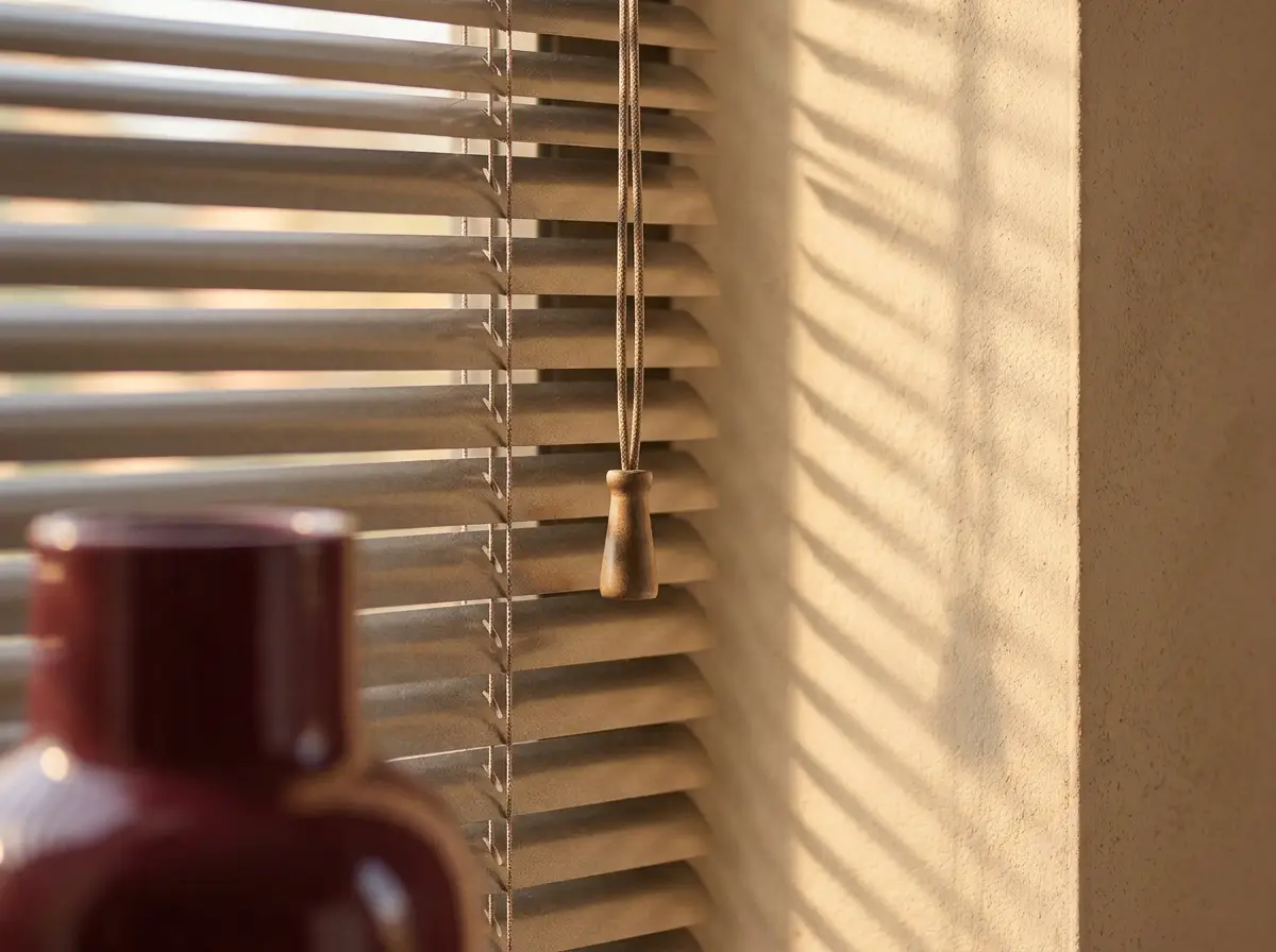 Close-up detail of blind fabric and headrail finish in a Brackenfell home