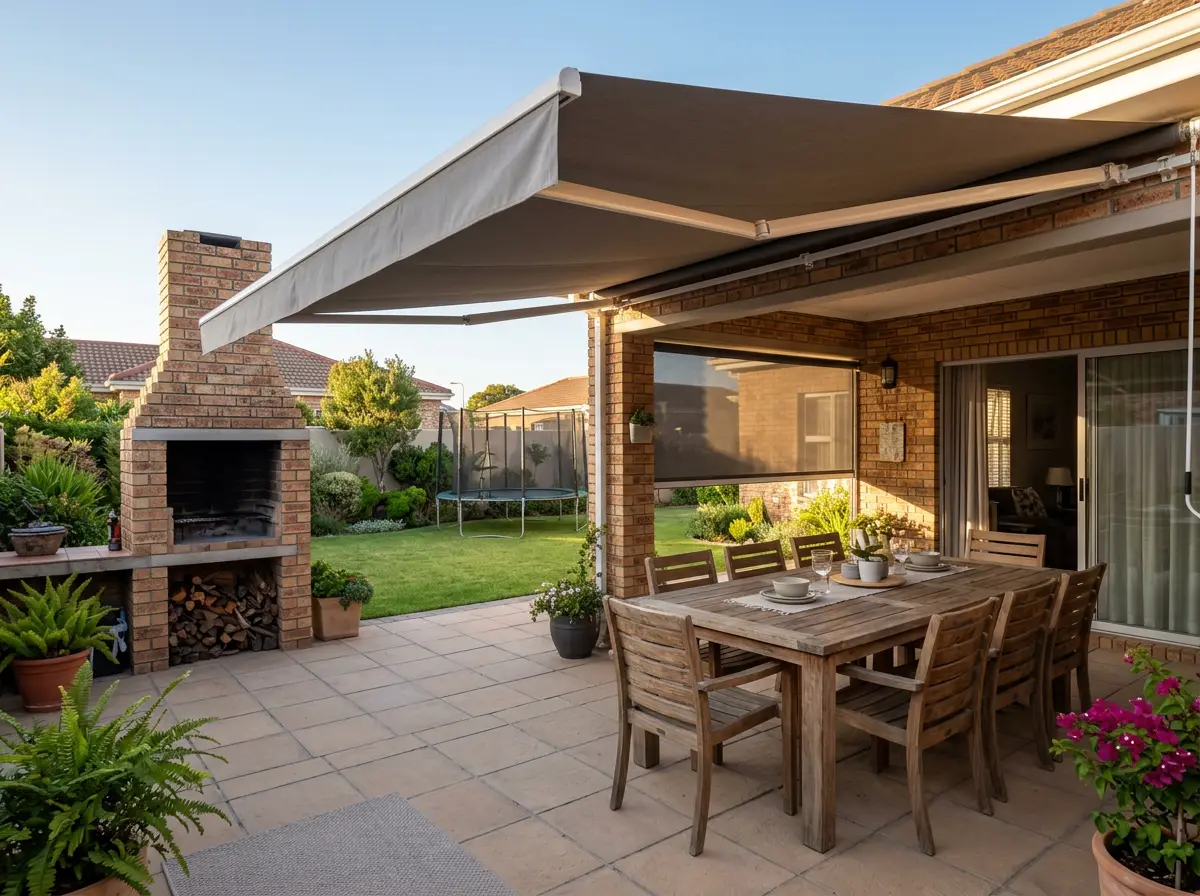 Modern kitchen and dining area in a Brackenfell family home with day-night blinds